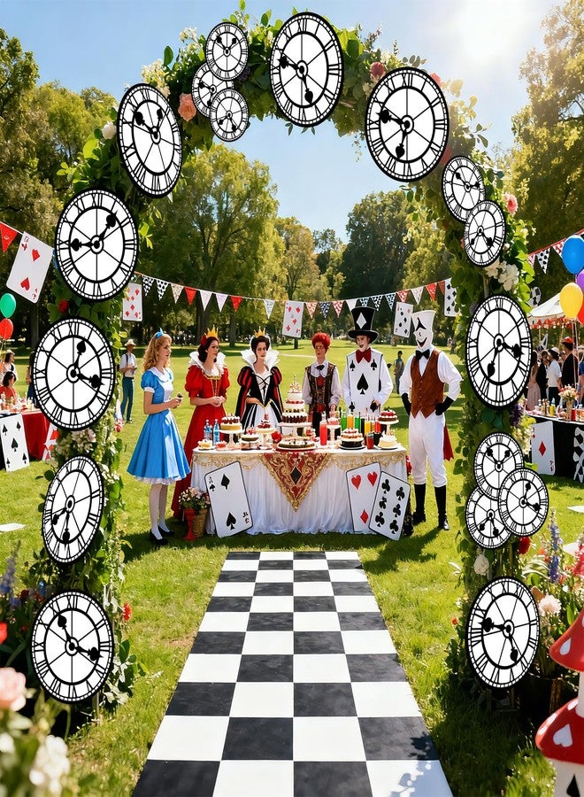 Oitnlaughter 60Pcs Wonderland Clock Hanging Swirls Wonderland Tea Birthday Party Decorations Curious Clock Ceiling Streamers Fairytale Themed Hanging Decorations for Birthday Baby Shower Tea Party Supplies - Image 5